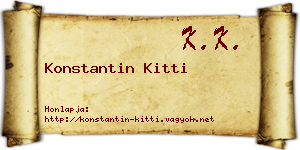 Konstantin Kitti névjegykártya